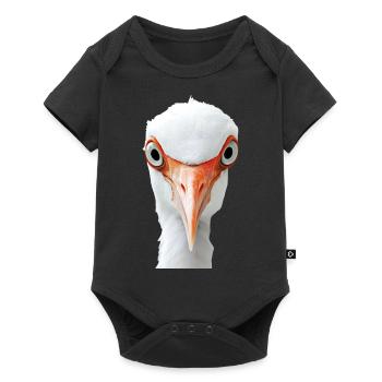 Reiher Vogel - Baby Premium Kurzarmbody - Schwarz - Vorne