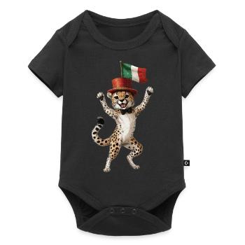 Gepard - Baby Premium Kurzarmbody - Schwarz - Vorne