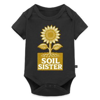 Soil Sister – Sunflower Garden Lover Design - Baby Premium short-sleeve bodysuit - black - Front