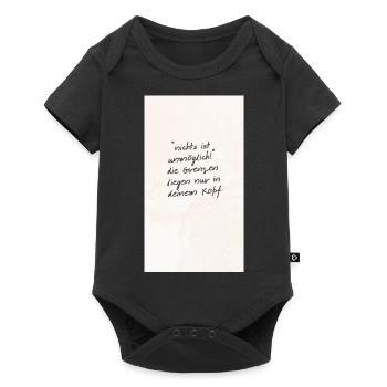 Motivationsspruch: nichts ist unmöglich - Baby Premium Kurzarmbody - Schwarz - Vorne