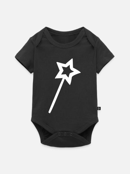 Zauberstab - Baby Premium Kurzarmbody - Schwarz
