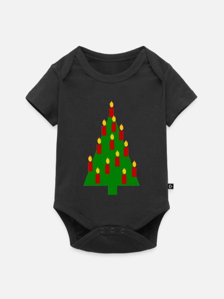 Tannenbaum Weihnachten - Baby Premium Kurzarmbody - Schwarz