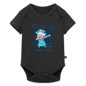 Dabbing British Queen Monarchy Platinum Jubilee - Baby Premium short-sleeve bodysuit - black - Front