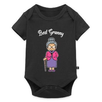Oma Großmutter Beste Omi Sehschwäche Brille Spruch - Baby Premium Kurzarmbody - Schwarz - Vorne