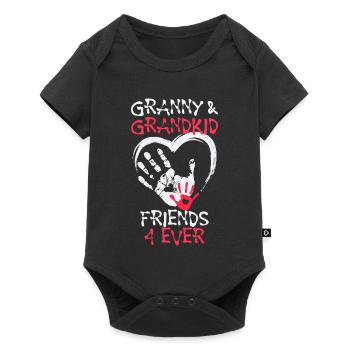 Enkelkind Großmutter Oma Lieblingsoma Statement - Baby Premium Kurzarmbody - Schwarz - Vorne