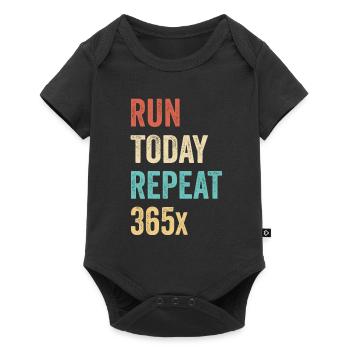 Retro Run Today Repeat 365 - Running Streak Runner - Baby Premium Kurzarmbody - Schwarz - Vorne