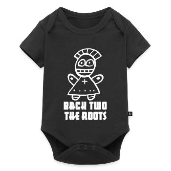 « Back two the Roots » dicton cool - Body à manches courtes Premium Bébé - noir - Devant