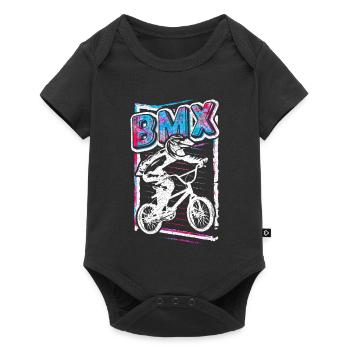 Retro Bmx Bicycle Rider - Vintage Bmx Wheel Grunge - Body à manches courtes Premium Bébé - noir - Devant