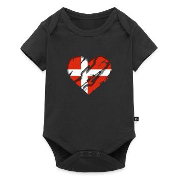 Denmark flag Scandinavia Danish flag heart - Baby Premium short-sleeve bodysuit - black - Front