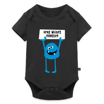 Opa Monster wild Demo Comic coole lustige Sprüche - Baby Premium Kurzarmbody - Schwarz - Vorne