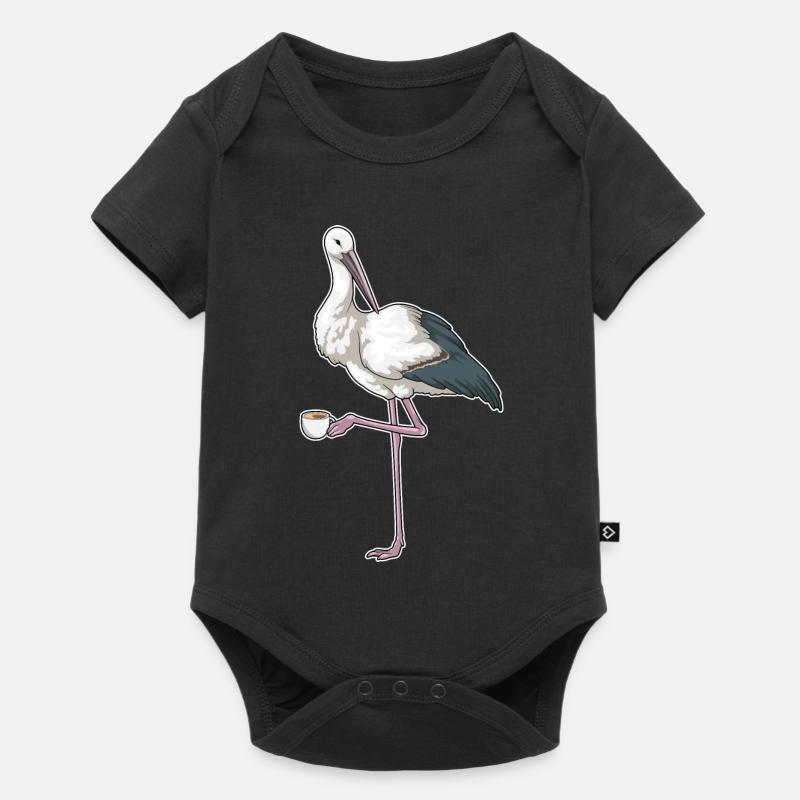 Tasse de café cigogne - Body à manches courtes Premium Bébé - noir