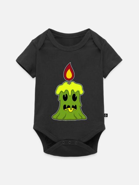 Kerze Halloween - Baby Premium Kurzarmbody - Schwarz