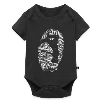 Silhouette de la main en cercle d’empreintes digitales - Body à manches courtes Premium Bébé - noir - Devant