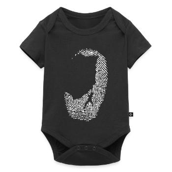 Monochrome Fingerprint Circle Design - Baby Premium short-sleeve bodysuit - black - Front