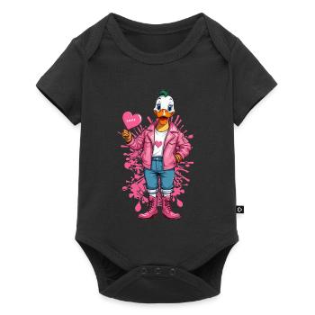 Canard punk avec coeur - Body à manches courtes Premium Bébé - noir - Devant