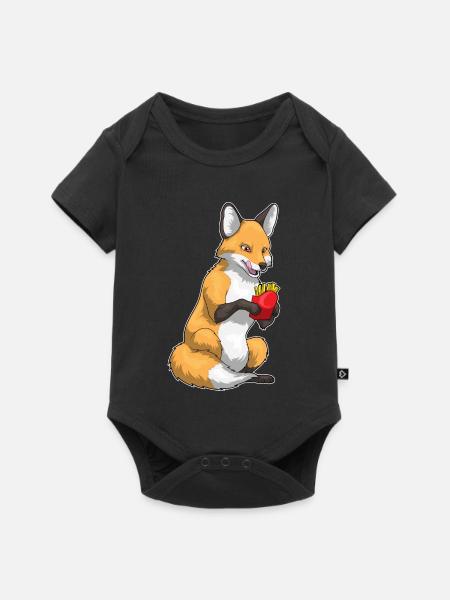 Fuchs Pommes frites - Baby Premium Kurzarmbody - Schwarz