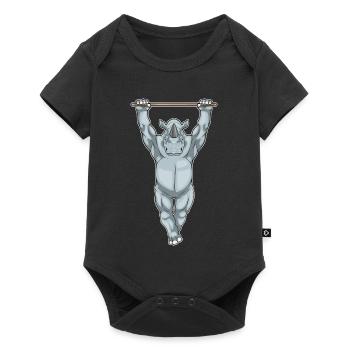 Rhino Bodybuilder Pull-Ups Bodybuilding - Baby Premium short-sleeve bodysuit - black - Front