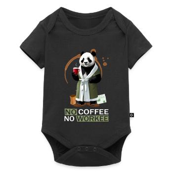 Panda in bathrobe - Baby Premium short-sleeve bodysuit - black - Front