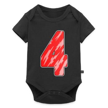 4 - Four Number Number Pattern Red - Baby Premium short-sleeve bodysuit - black - Front