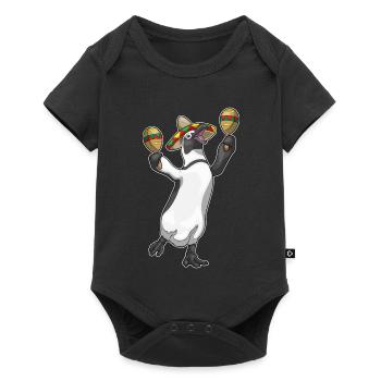 Penguin Musician Rattle Music - Baby Premium short-sleeve bodysuit - black - Front