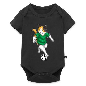 Chat Joueur de football Football - Body à manches courtes Premium Bébé - noir - Devant
