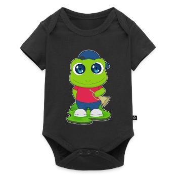 Grenouille Musicien Trompette Musique - Body à manches courtes Premium Bébé - noir - Devant