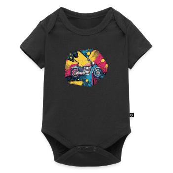 Dirtbike Motorrad - Baby Premium Kurzarmbody - Schwarz - Vorne