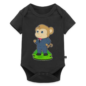Monkey Groom Wedding Suit - Baby Premium short-sleeve bodysuit - black - Front