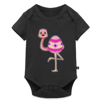 Flamingo Ostern Osterei - Baby Premium Kurzarmbody - Schwarz - Vorne