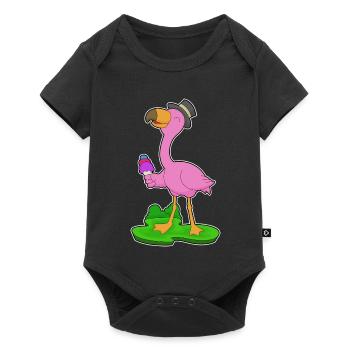 Flamingo Waffeleis - Baby Premium Kurzarmbody - Schwarz - Vorne