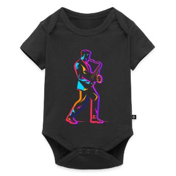 90s saxophone player - Baby Premium short-sleeve bodysuit - black - Front