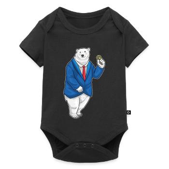 Eisbär Bräutigam Ehering Hochzeit - Baby Premium Kurzarmbody - Schwarz - Vorne