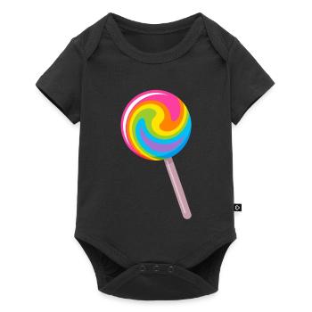Colourful spiral lollipop in rainbow colours - Baby Premium short-sleeve bodysuit - black - Front