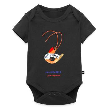 La crevette et la Baguette française - Body à manches courtes Premium Bébé - noir - Devant