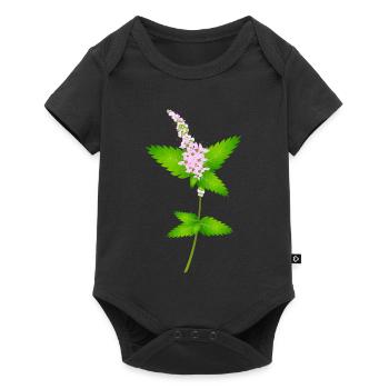 Menthe avec des fleurs – motif de la nature pour les amateurs d’herbes - Body à manches courtes Premium Bébé - noir - Devant