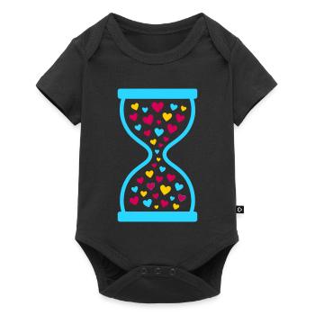 Colorful Hearts Hourglass - Love and Time Flow - Baby Premium short-sleeve bodysuit - black - Front