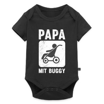 Expectant father DAD WITH BUGGY Funny - Baby Premium short-sleeve bodysuit - black - Front
