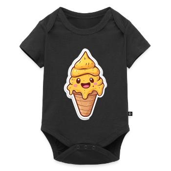 Eiscreme Eis - Baby Premium short-sleeve bodysuit - black - Front