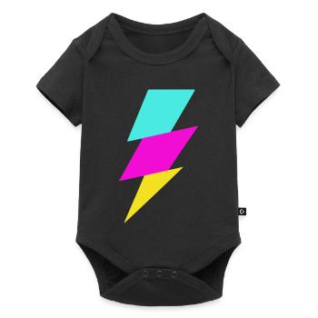 Rayon abstrait aux couleurs néon - Body à manches courtes Premium Bébé - noir - Devant