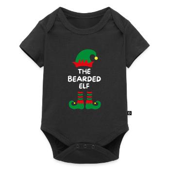 L’elfe barbu. Drôle de dicton pour Noël - Body à manches courtes Premium Bébé - noir - Devant