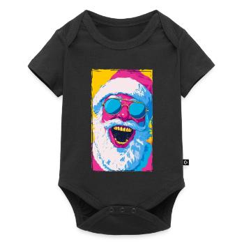 Santa Claus Portrait Christmas Art - Baby Premium short-sleeve bodysuit - black - Front