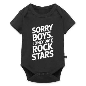 Festival Sorry Boys I Only Date Rock Stars Groupie - Baby Premium Kurzarmbody - Schwarz - Vorne