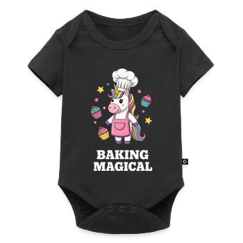 Unicorn Baker's Magic - Baby Premium short-sleeve bodysuit - black - Front
