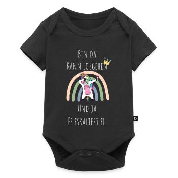 Unicorn Rainbow Escalation - Baby Premium short-sleeve bodysuit - black - Front