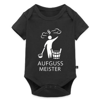 Sauna Aufguss Meister Fächer Piktogramm Minimalist - Baby Premium Kurzarmbody - Schwarz - Vorne