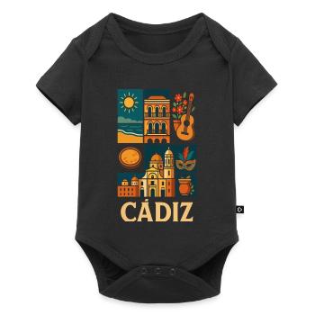 Cádiz Mosaic Coast and Music - Baby Premium short-sleeve bodysuit - black - Front