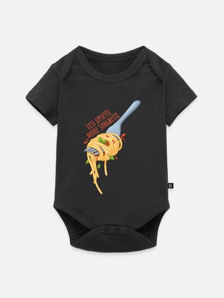 Less Upsetti More Spaghetti – Kawaii Food Meme - Baby Premium Kurzarmbody - Schwarz