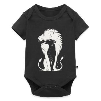Silhouette du Lion Royal - Body à manches courtes Premium Bébé - noir - Devant