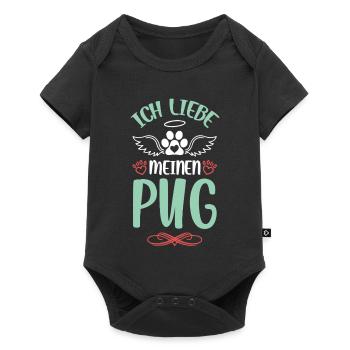 J’adore mon carlin avec des ailes - Body à manches courtes Premium Bébé - noir - Devant