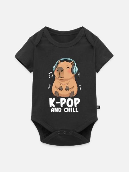 K Pop And Chill - Baby Premium Kurzarmbody - Schwarz